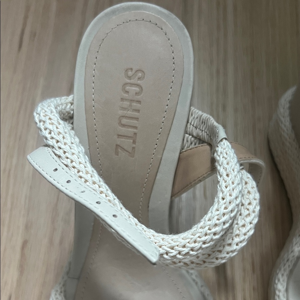 SCHUTZ Women's Cream Braided Heels - Picture 4 of 4